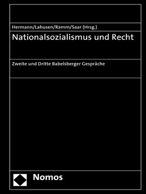 cover image of Nationalsozialismus und Recht